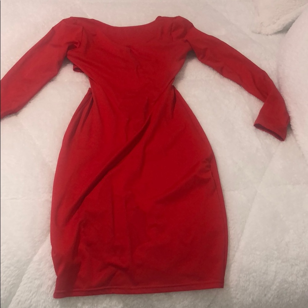 Red mini dress